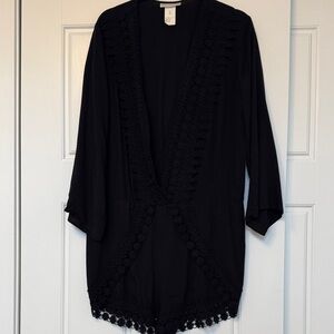 La Blanca Black Lace Trim Romper